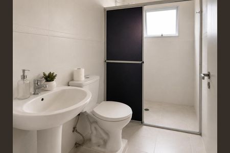 Banheiro de apartamento à venda com 2 quartos, 54m² em Vila Jordanopolis, São Bernardo do Campo