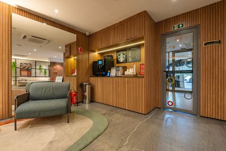 Área comum de kitnet/studio para alugar com 1 quarto, 24m² em Paraíso, São Paulo