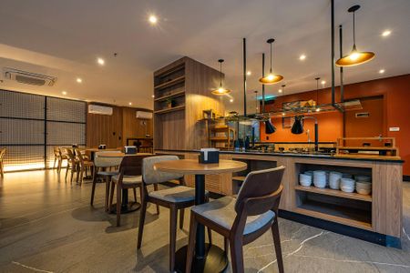 Área comum de kitnet/studio para alugar com 1 quarto, 24m² em Paraíso, São Paulo