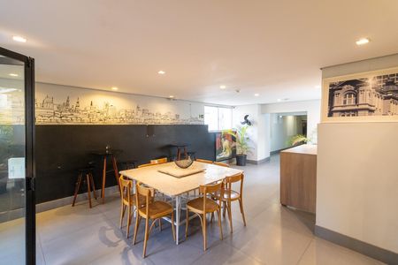 Área comum - Churrasqueira de kitnet/studio para alugar com 1 quarto, 18m² em Centro Histórico, Porto Alegre