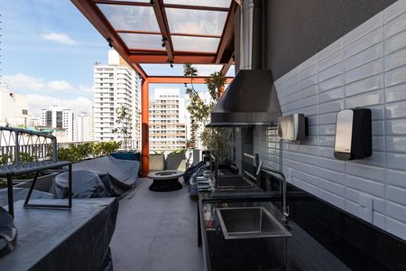 Área comum - Churrasqueira de kitnet/studio para alugar com 1 quarto, 29m² em Pompeia, São Paulo