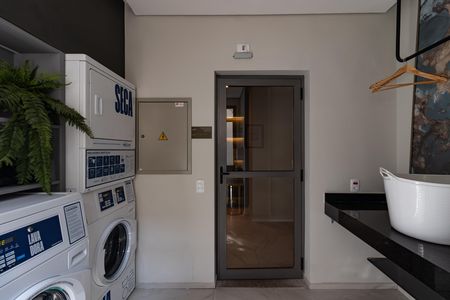 Área comum - Lavanderia de kitnet/studio para alugar com 1 quarto, 29m² em Pompeia, São Paulo