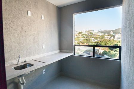 Varanda da Sala de apartamento à venda com 2 quartos, 59m² em Nova Granada, Belo Horizonte