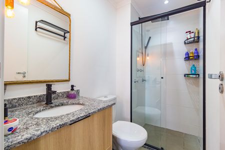 Banheiro de kitnet/studio para alugar com 1 quarto, 29m² em Belenzinho, São Paulo