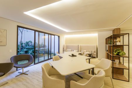 Área comum de kitnet/studio para alugar com 1 quarto, 20m² em Indianópolis, São Paulo