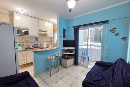 Sala de apartamento para alugar com 1 quarto, 40m² em Boqueirão, Praia Grande