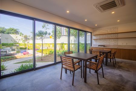 Área comum - Salão de festas de apartamento para alugar com 1 quarto, 28m² em Sumaré, São Paulo