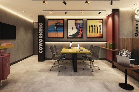 Área comum de apartamento para alugar com 1 quarto, 54m² em Boqueirão, Santos