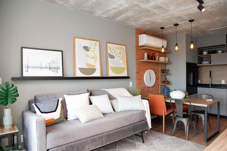 Studio Sala / Cozinha de kitnet/studio à venda com 1 quarto, 67m² em Menino Deus, Porto Alegre