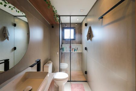 Banheiro social de apartamento à venda com 3 quartos, 127m² em Barcelona, São Caetano do Sul