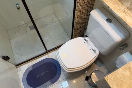 Banheiro da Suíte de apartamento para alugar com 1 quarto, 49m² em Vila Mathias, Santos